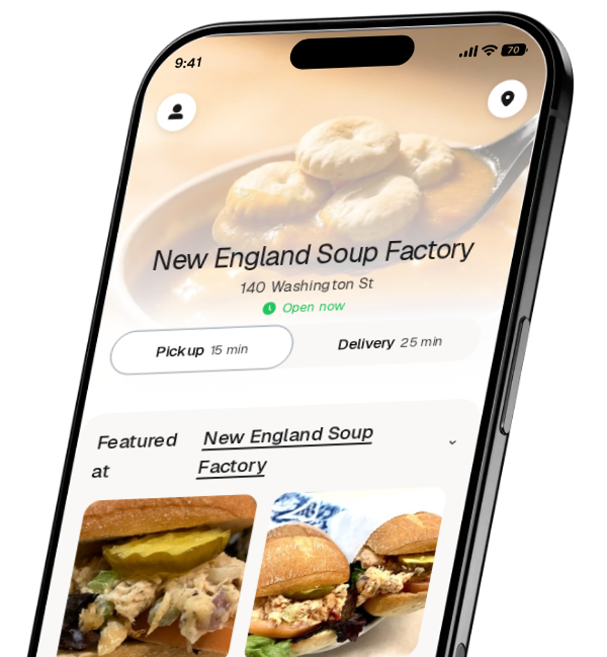 New England Soup Factory app preview